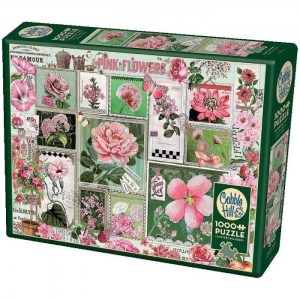 Puzzle Barbara Behr: Pink Flowers - 1000 pz - Cobble Hill 80042 - Box