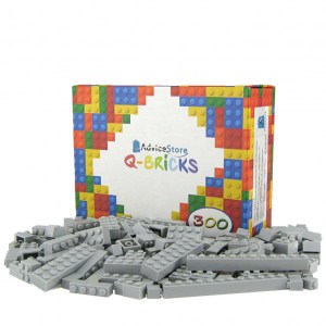 Lego compatibile Q-BRICK - Grigio chiaro - 300 pz