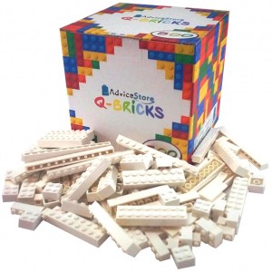 Lego compatibile Q-BRICK - Bianco - 500 pz