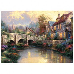 Puzzle Thomas Kinkade: Cobblestone Brooke - 1000 pz - Schmidt 57466