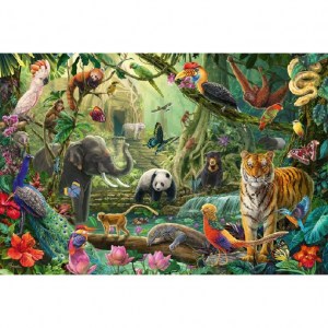 Puzzle Colourful jungle wildlife - 100 pz - Schmidt 56485