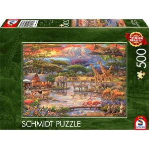 Puzzle Paradiso sotto il monte Kilimangiaro - 500 pz - Schmidt 59708 - box