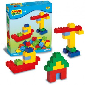 Unico Plus - Set 50 mattoncini - Kit e Scatola