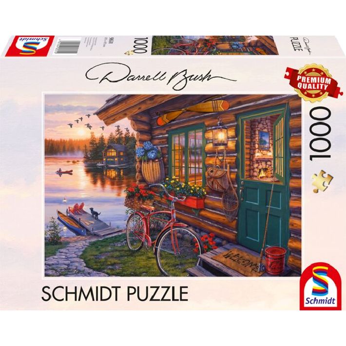 Puzzle Casetta sul lago con bicicletta – 1000 pz – Schmidt 58531 - immagine 1