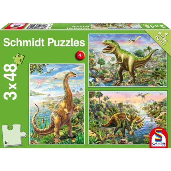 Adventure with the Dinosaurs – 3×48 pz – Schmidt 56202 - immagine 1