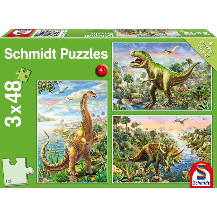 Adventure with the Dinosaurs – 3×48 pz – Schmidt 56202 - immagine 1