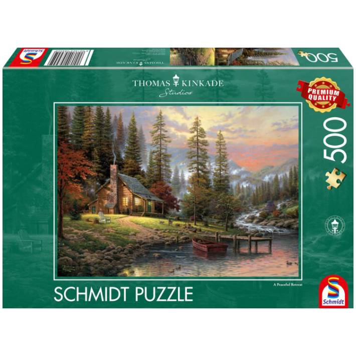 Puzzle Thomas Kinkade: Casa tra le montagne – 500 pezzi – Schmidt 58455 - immagine 1