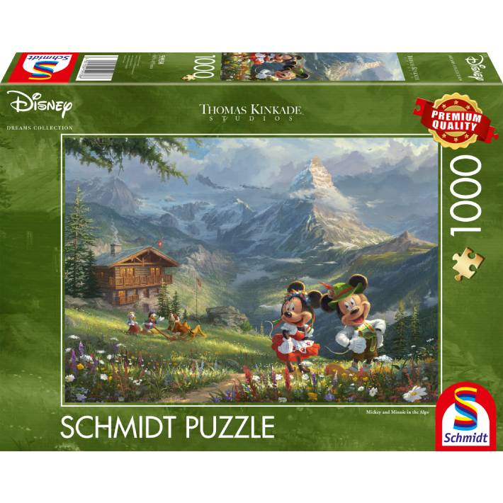 Puzzle Kinkade – Disney Mickey & Minnie in the Alps – 1000 pz – Schmidt 59938 - immagine 1