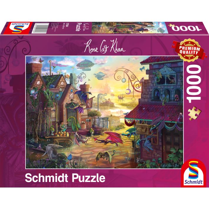 Puzzle Rose Cat Khan – Posta del drago – 1000 pz – Schmidt 57584 - immagine 1