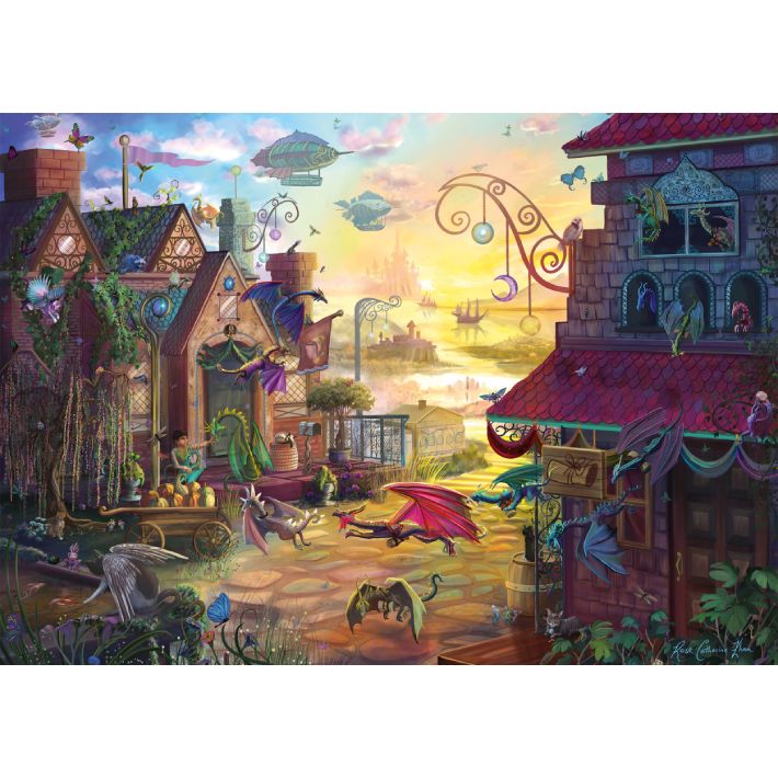 Puzzle Rose Cat Khan – Posta del drago – 1000 pz – Schmidt 57584 - immagine 2