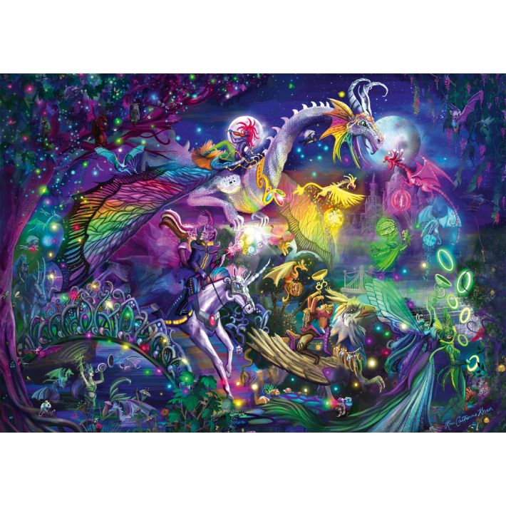 Puzzle Rose Cat Khan – Circo Notturno Estivo – 1000 pz – Schmidt 57586 - immagine 2