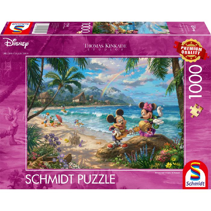 Puzzle Kinkade Disney Minnie e Topolino alle Hawaii – 1000 pz – Schmidt 57528 - immagine 1
